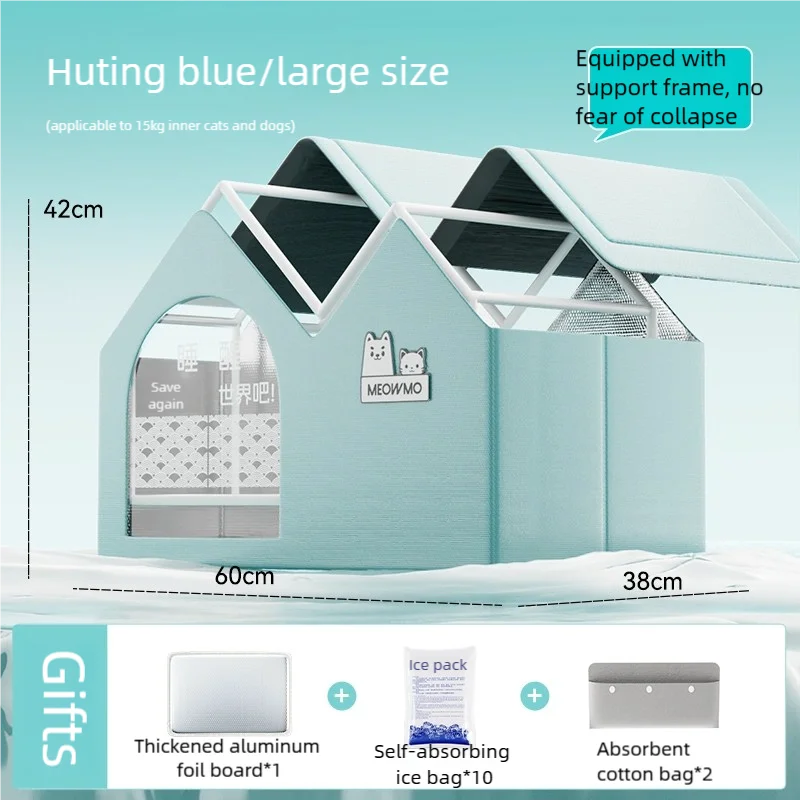 Cat Air Conditioning House with Frame Summer Cat Cooling House Cat Ice