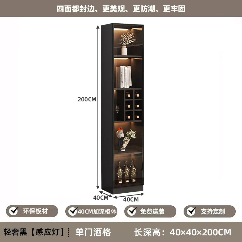 Mini Wine Cabinet Coffee Bar Cabinet for Living Room Home Decor Liquor Display Storage Furniture Wooden Beverage Cooler with