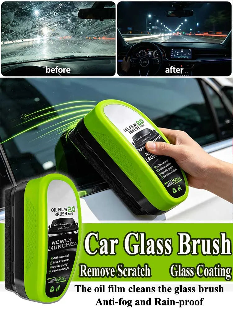 Car Oil Film Remover Sponge Brush - Auto Glass & Windshield Window Oil
