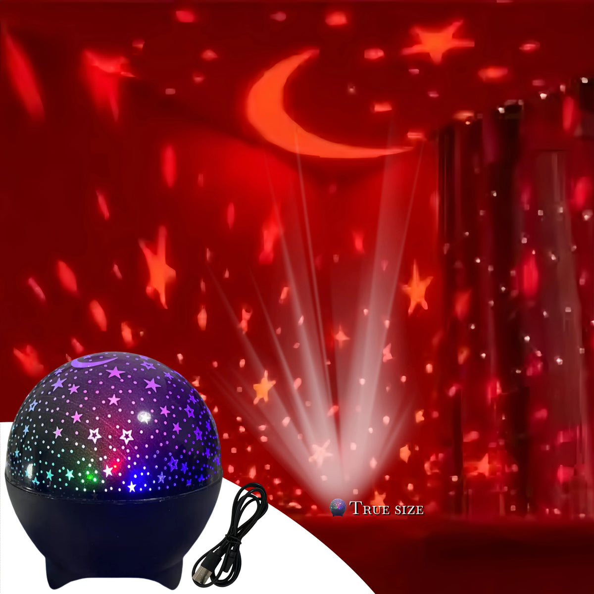 Starry Sky Projector Light 7Modes LED Night Light Galaxy Moon Ambient Light for Kids Room Decor Christmas Birthday Gift USB Plug