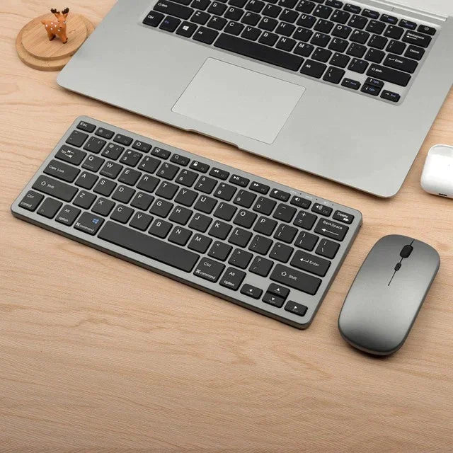 61-Key Bluetooth & 2.4G Wireless Rechargeable Keyboard & Mouse Combo – Tri-Device, Silent, Compact Office & Home Set | FlipStylez LLC®
