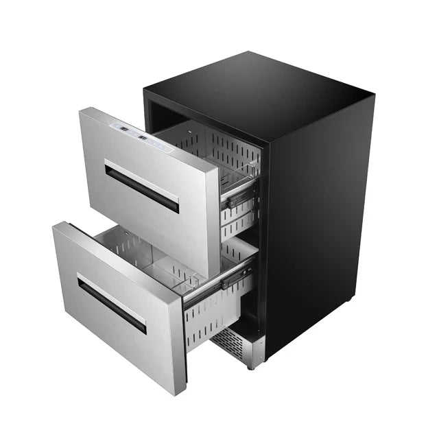 Electric Wine Cooler 24" Stainless Steel ADA Compliant Drawer Refrigerator In Stainless Steel