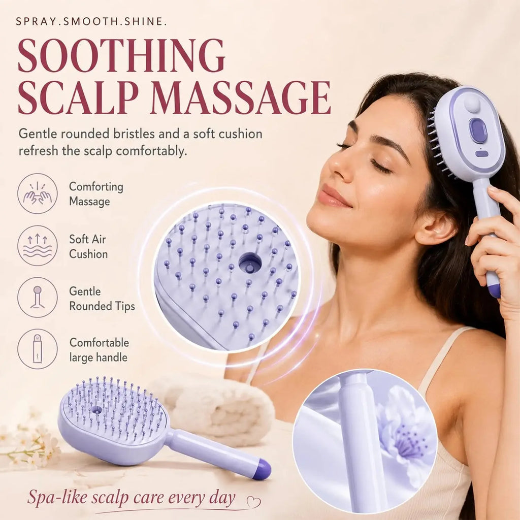 Electric Steaming Hair Straightener Brush Electric Spray Air Cushion