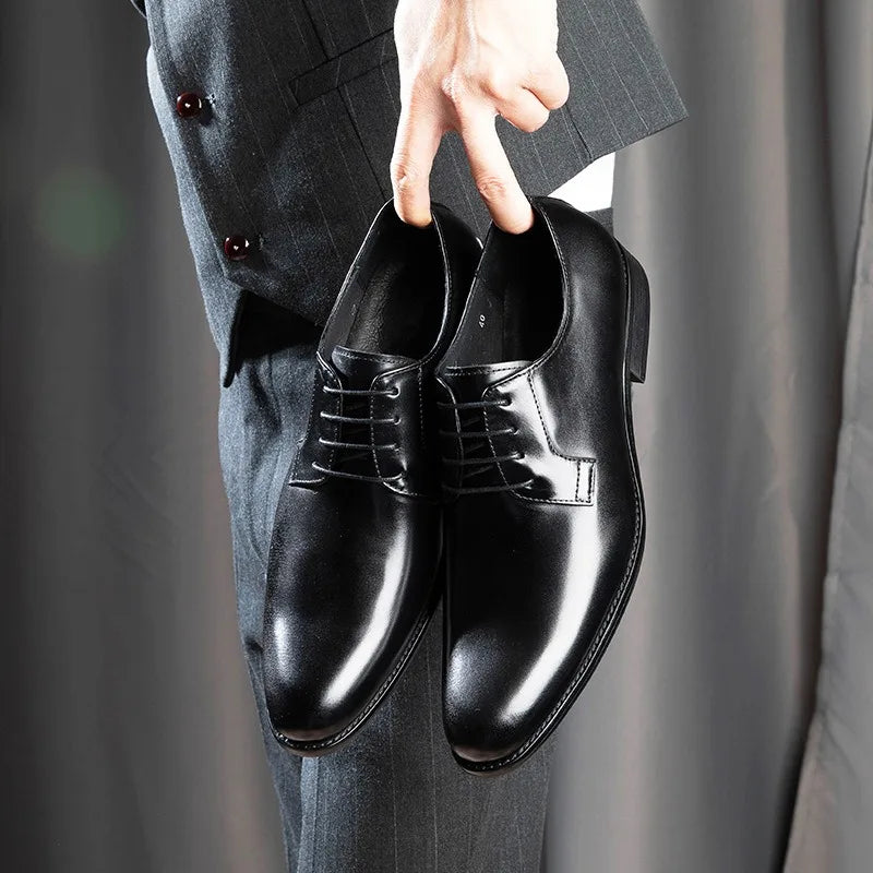 Business Casual Shoes Trend Patent Leather Men Wedding Shoes Gold Blue