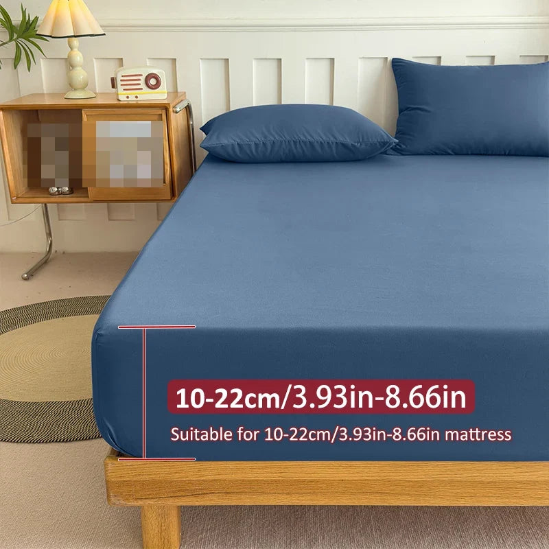 90/120/150/180x200 Fitted Bed Sheet with Elastic Band Solid Color