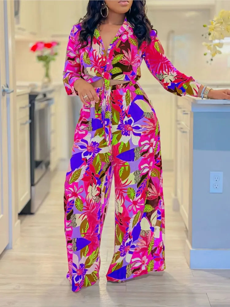 Spring Summer New Long Sleeved Printed Suit for Women Fashion Lapel