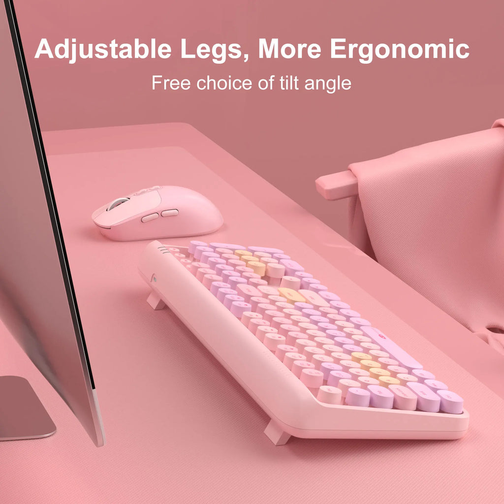 MageGee V920™ Wired Keyboard & Wireless Mouse Combo – 104 Keys, Ergonomic, FN Multimedia, 3-Level DPI, Power Saving, Green, Gray, Sky Blue, Purple & Pink | FlipStylez LLC®