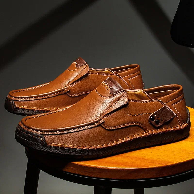 Mens Loafers Breathable Slip on Italian Driving Shoes Chaussure Homme Genuine Leather Men Handmade Casual Shoes