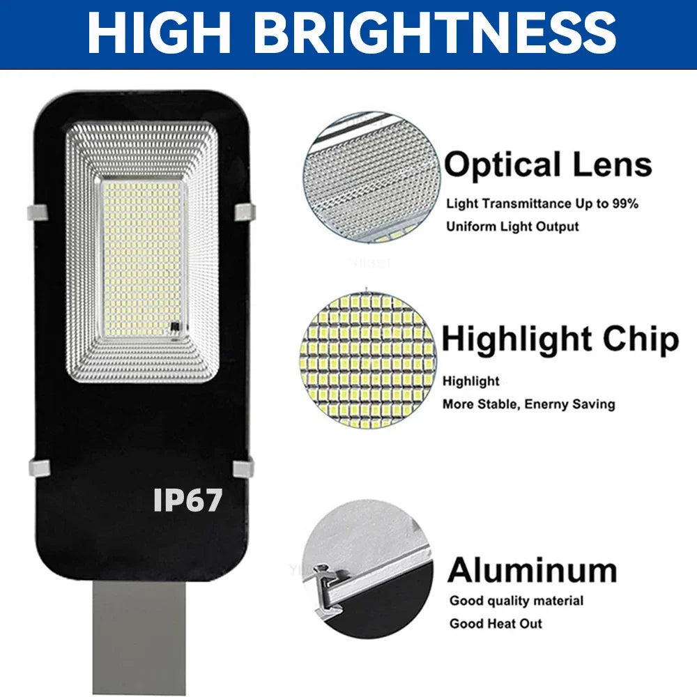 8000mah High Power Solar Street Lights Outdoor Commercial Parking Lot