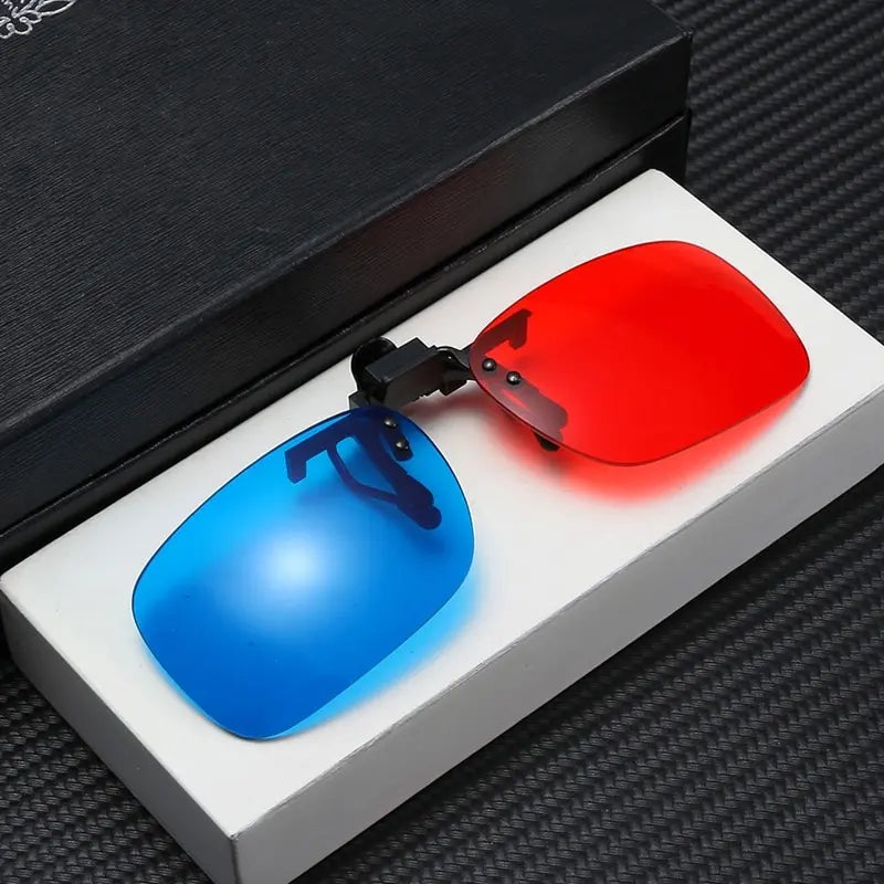 A Pair New Red Blue Green 3D Glasses Black Frame For Dimensional Anaglyph Movie TV Glasses For 3D Movies VR/AR Glasses