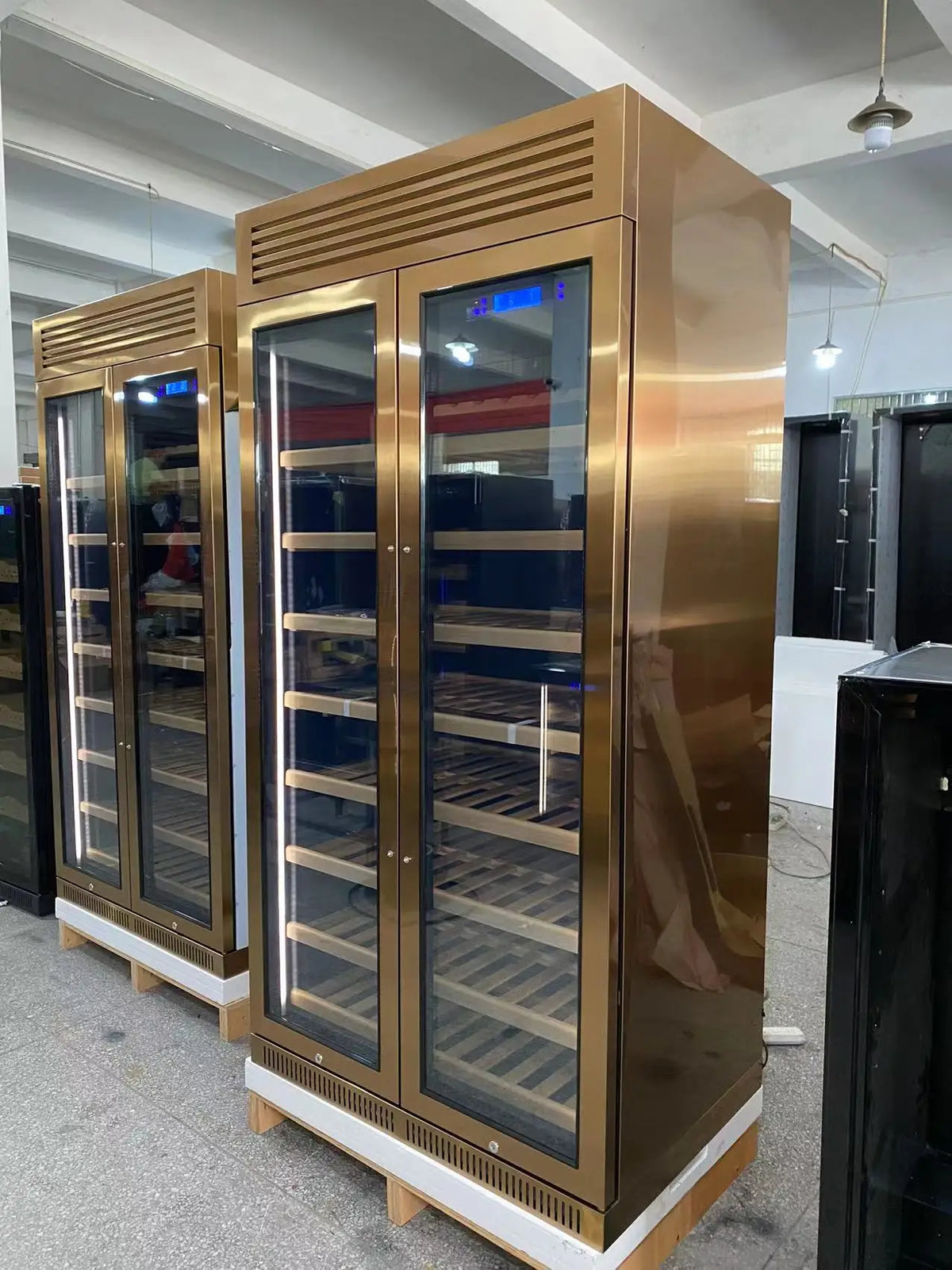 Two Door Compressor Wine Cooler Stainless Steel Beverage Fridge for Wine Champagne Bar Club Home Kitchen Party Storage Pro