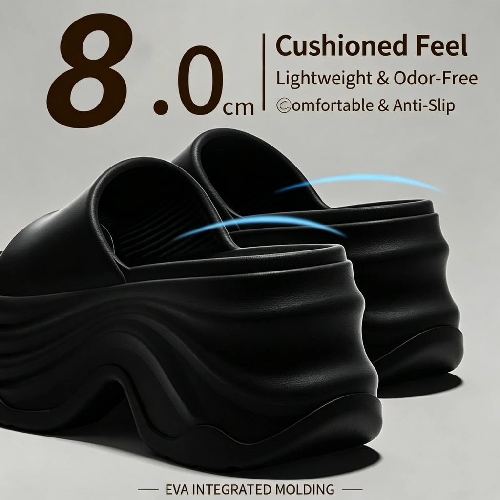 Women's outer wear height-increasing thick-soled EVA anti-slip sandals fashionable women's high-heeled slippers