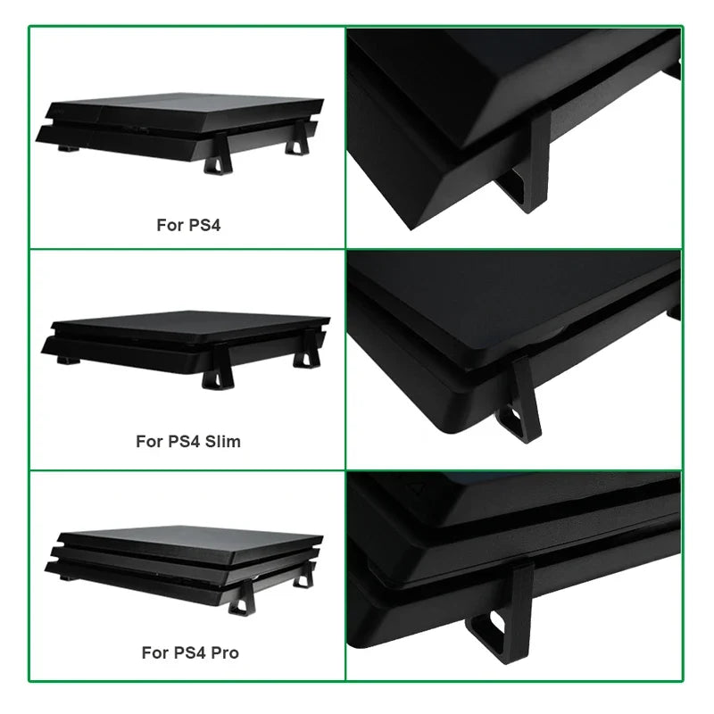 4Pcs Cooling Horizontal Holder For PS4 Heighten Feet Bracket Stand For PS4 Slim Pro Mounted Stand Base For PS4 Accessories