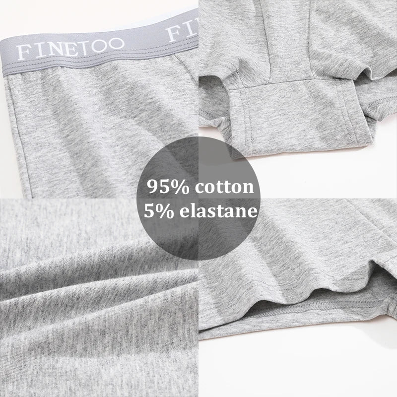 FINETOO 2Pcs/Set Low Waist Women's Underwear Cotton Boxer Plus Size Short Pants For Lady Sexy High Stretch Underwear S-XXL Brief