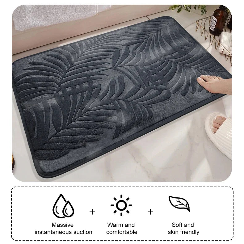 Absorbent Non-Slip Bathroom Rug Memory Cotton Bathrooms Floor Rugs
