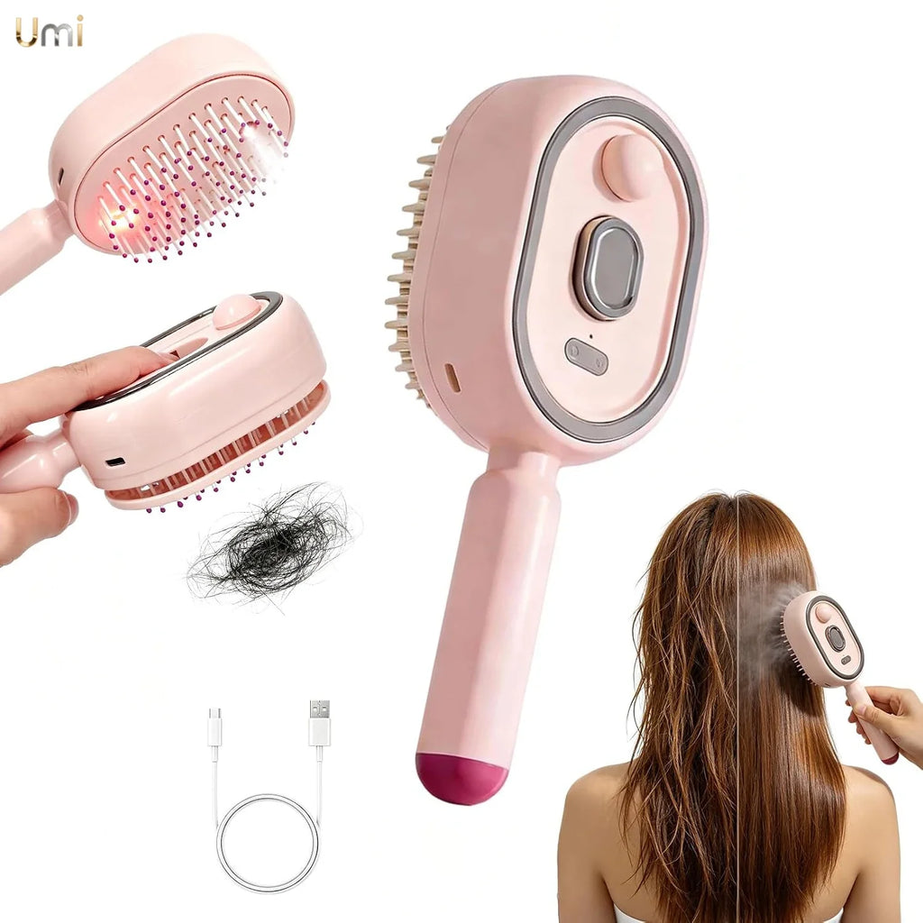 Electric Spray Air Cushion Comb for Women Retractable Hair Massage Brush for Thick Fine Curly Hair Electric Steam Brush for Hair