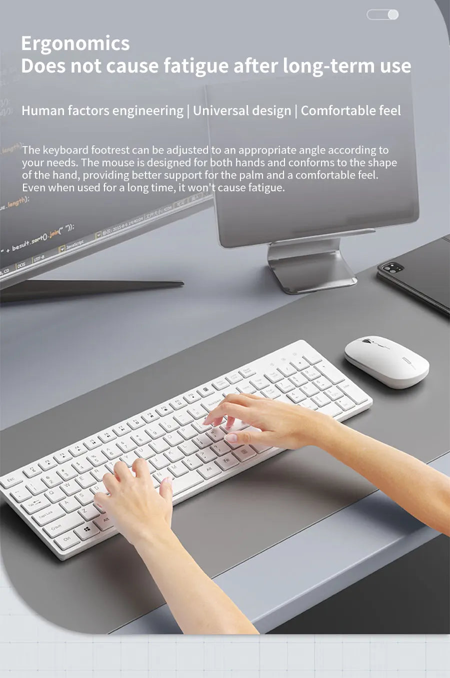 Lenovo KM220™ Wireless Keyboard & Mouse Combo – 2.4GHz USB, 104 Keys, Silent Quiet, Ergonomic, Home & Office, Black & White | FlipStylez LLC®
