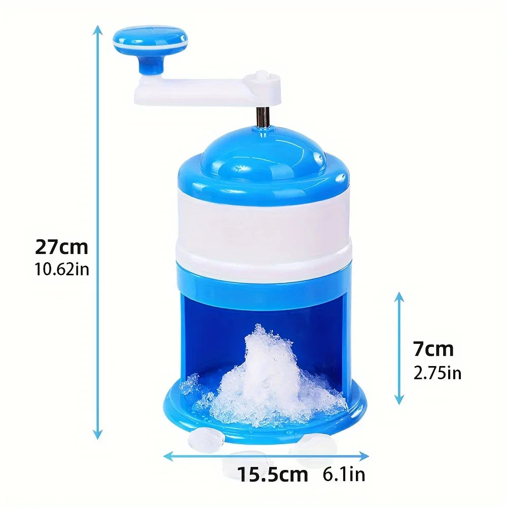 Hand Crank Ice Shaver Machine & Slushy Maker | Snow Cone Crusher with Durable ABS | Summer Parties, Home & Outdoor Use