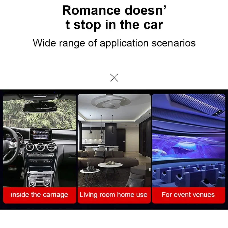 Romantic LED Starry Sky Night Light USB Powered Saturn Galaxy Projector Lamp for Car Roof Party Room Ceiling Decor Plug and Play