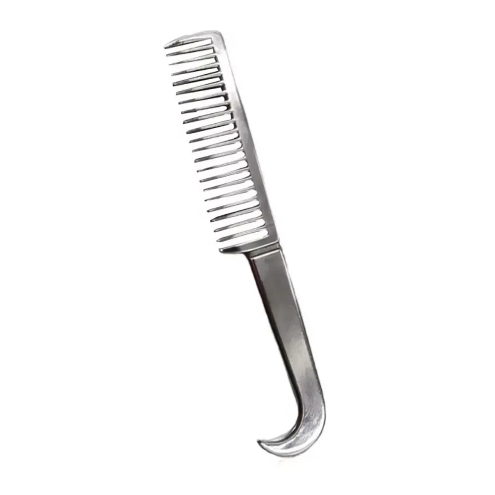 1Pcs Durable Thickened Tooth Horse Grooming Brush Aluminum Alloy Mane Tail Hair Comb Bristle Riding Brush Equestrian Supplies