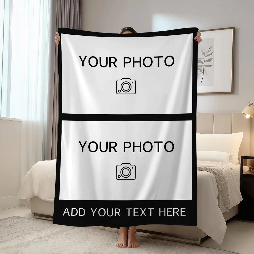 1pc Personalized picture customization shawl blanket, customized gifts for parents, couples, boyfriends, lovers, and friends