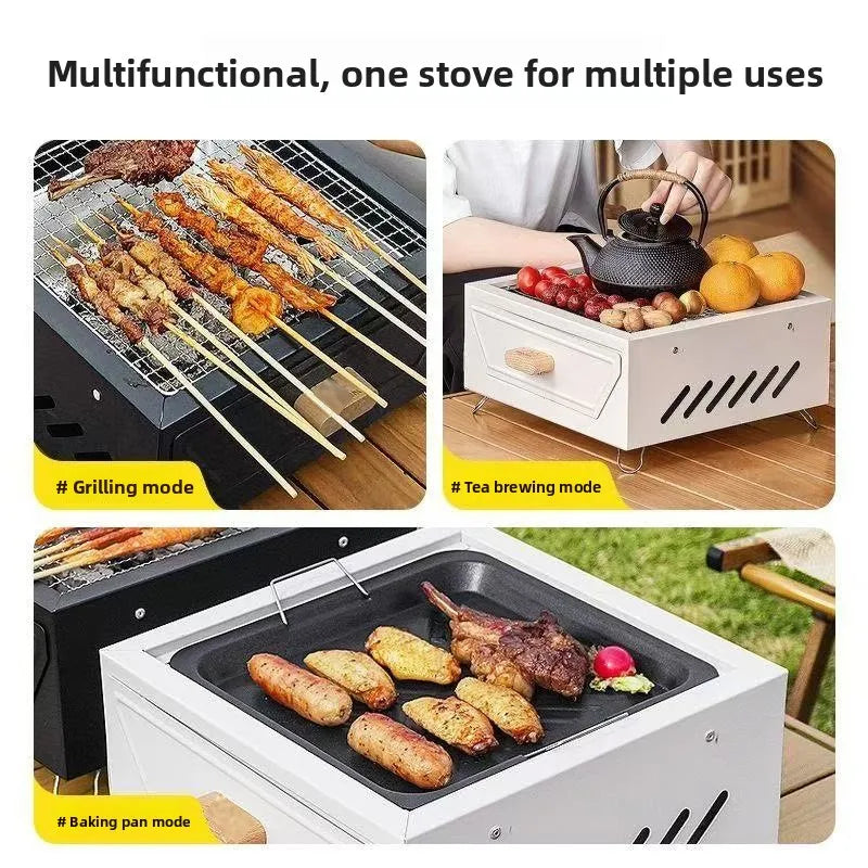 Camping Courtyard BBQ Grill Outdoor Portable Charcoal Barbecue Rack