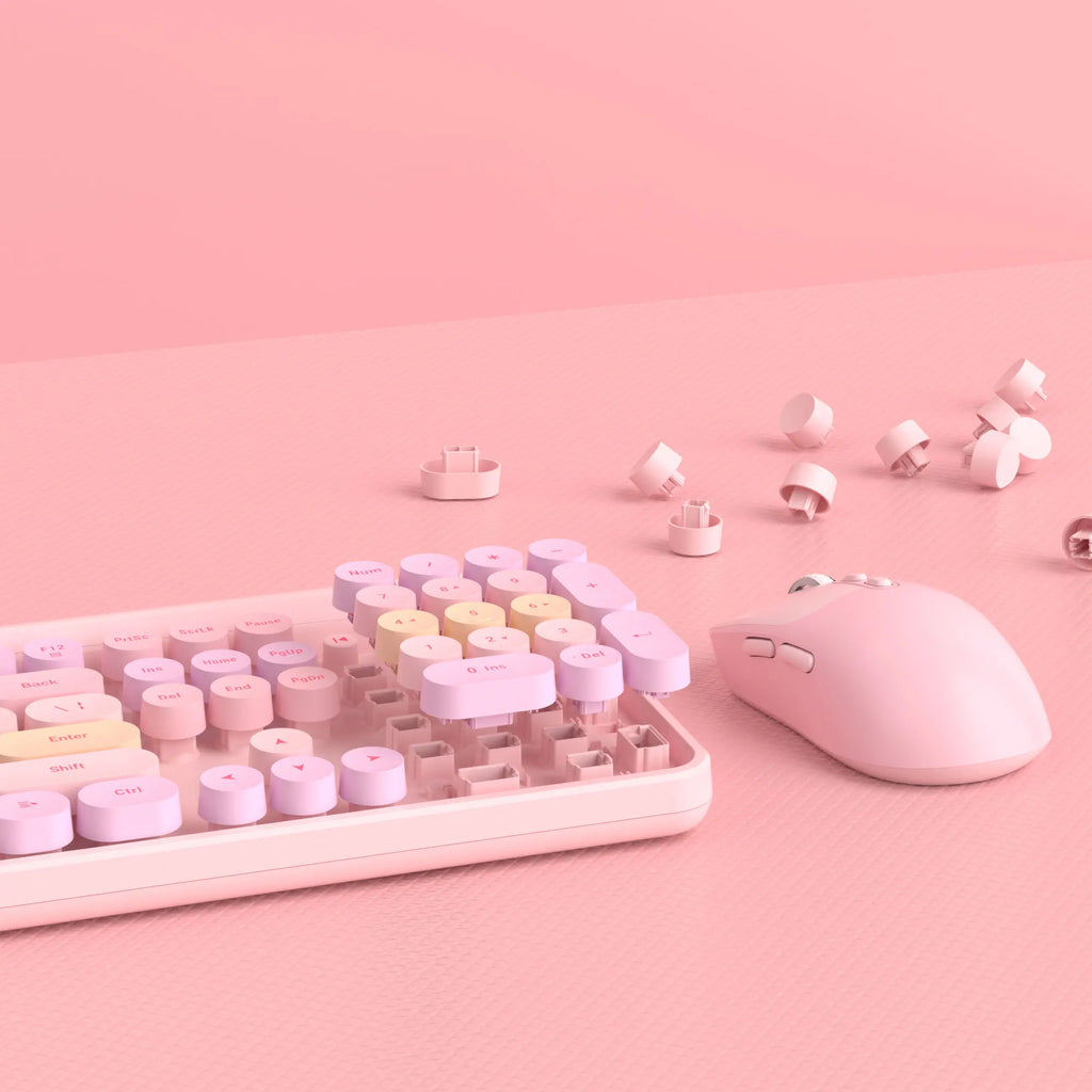 MageGee V920™ Wired Keyboard & Wireless Mouse Combo – 104 Keys, Ergonomic, FN Multimedia, 3-Level DPI, Power Saving, Green, Gray, Sky Blue, Purple & Pink | FlipStylez LLC®