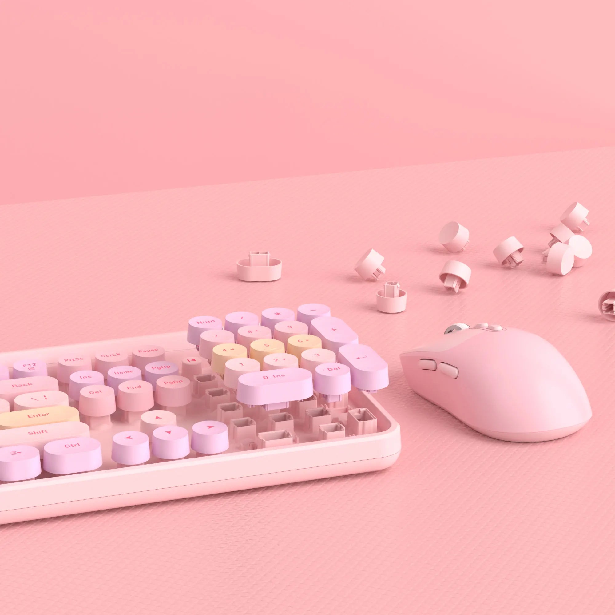 MageGee V920™ Wired Keyboard & Wireless Mouse Combo – 104 Keys, Ergonomic, FN Multimedia, 3-Level DPI, Power Saving, Green, Gray, Sky Blue, Purple & Pink | FlipStylez LLC®