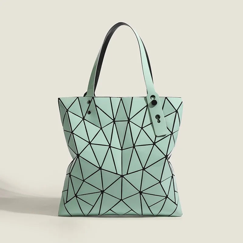 2026 Summer New Trendy Geometric Patchwork Rhombus Tote Bag Versatile Large Capacity Floral Handbag Shoulder Shopping Bag