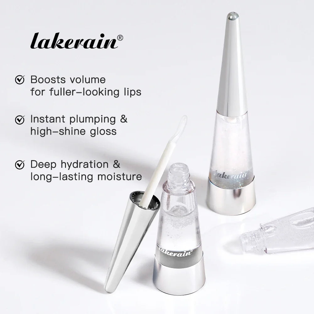 Lakerain Lip Plumper Deep Hydration Long-Lasting Nourishment High-Shine Gloss Shining Voluminous Finish Lip Moisturizing Liquid