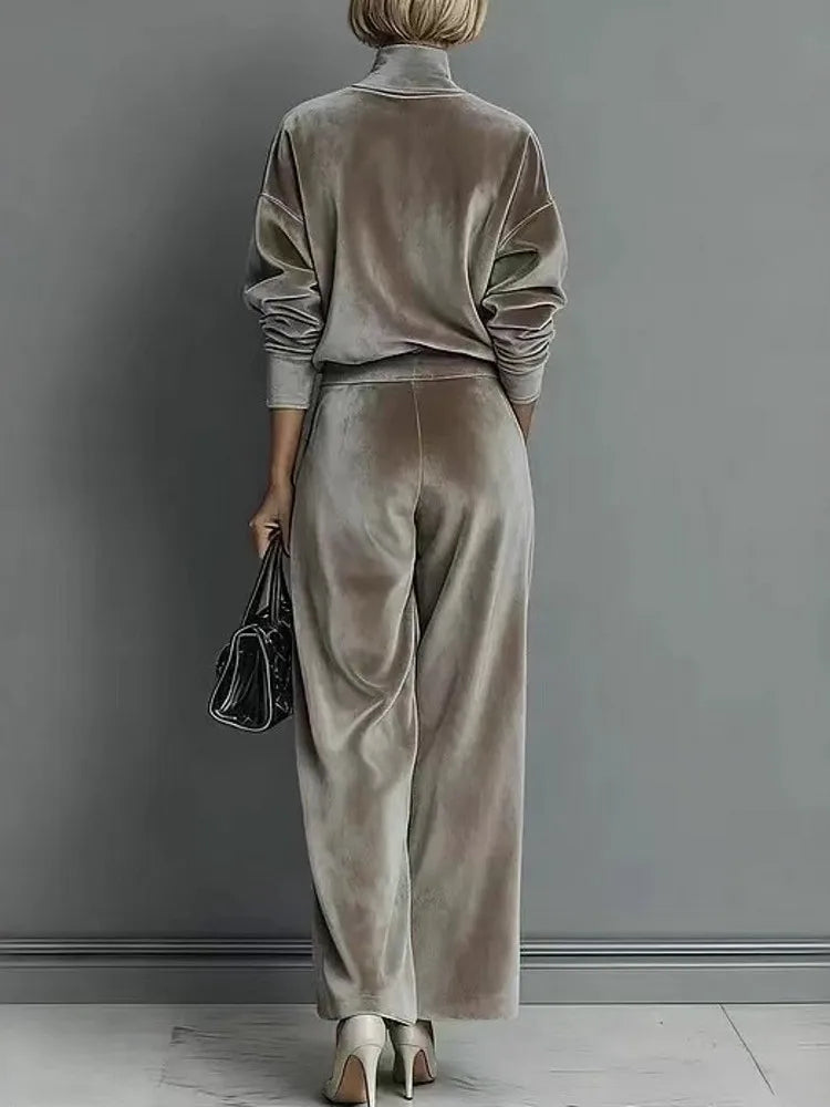 2 Pieces Women's Sets Spring Autumn Pullover Suit Long Sleeve Tops and