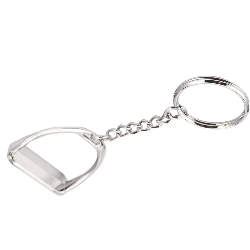 1Pcs Simple Elegant Design Western Stirrup Keychain Key Ring Hanger Tool For Men Women Bag Decoration Equestrian Equine Horse Th