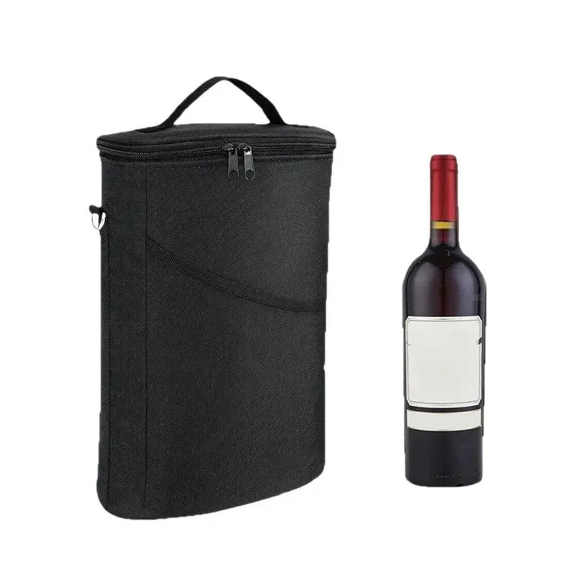 -Wine Bottle Bag Soft Cooler Wine Bottle Insulated Bag For Wine Thermal Outdoor Bag For Travel Carrier Tote Wine Glass