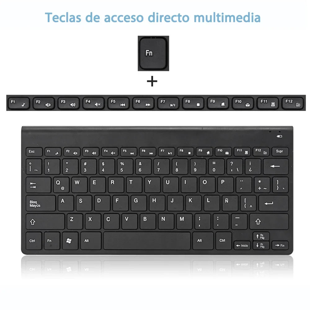 OEIN™ Spanish Layout Wireless Keyboard & Mouse Combo – 78 Keys, Bluetooth, Silent Gaming & Office Set | FlipStylez LLC®
