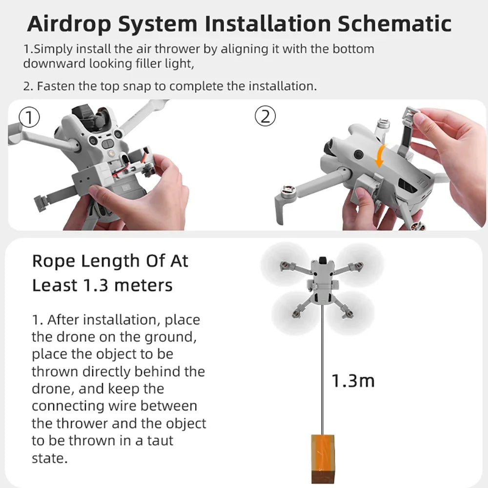 Brdrc Airdrop System for DJI Mini 4 Pro Drone Remote Thrower Casting