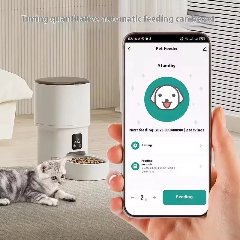 App Controlled Smart Pet Feeder Automatic Timer Quantitative Visible