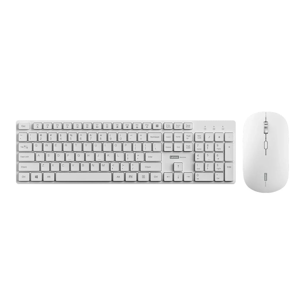 Lenovo KM220™ Wireless Keyboard & Mouse Combo – 2.4GHz USB, 104 Keys, Silent Quiet, Ergonomic, Home & Office, Black & White | FlipStylez LLC®