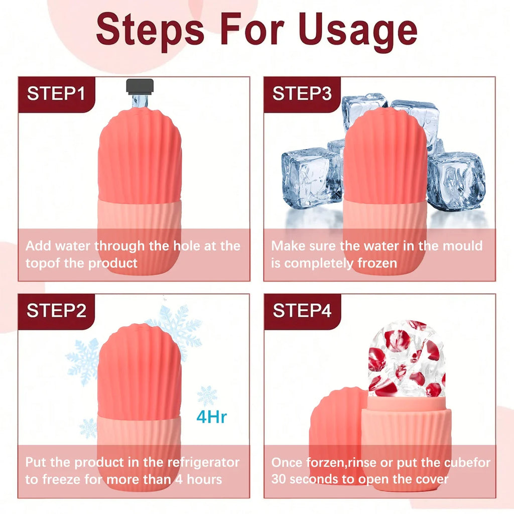8-piece Home Facial Care Set - Resin Roller, Ice Mask Device, Cleansing Brush, Toiletry Bag Full Set