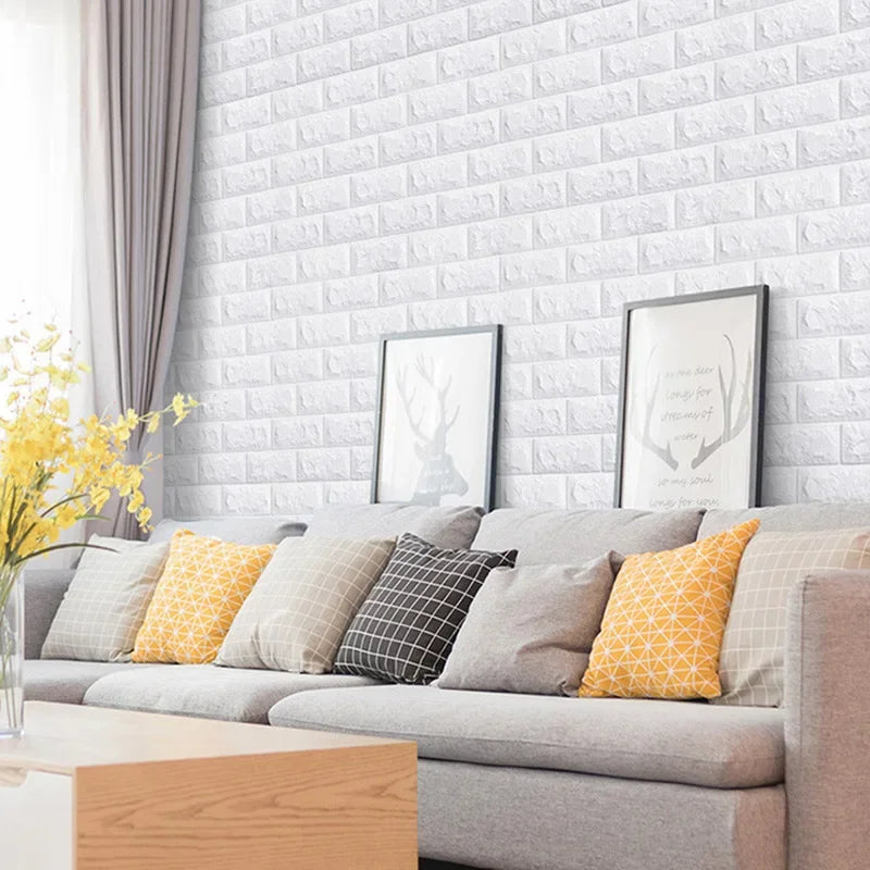 3D Foam Brick Wall Panels Stickers Self Adhesive Waterproof Living