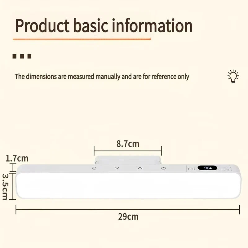 Smart Touch Table Lamp Magnetic Desk Lamp Bulit-in 2000mAh Battery for Reading Cabinet Mirror Bedside Rechargeable Night Lights
