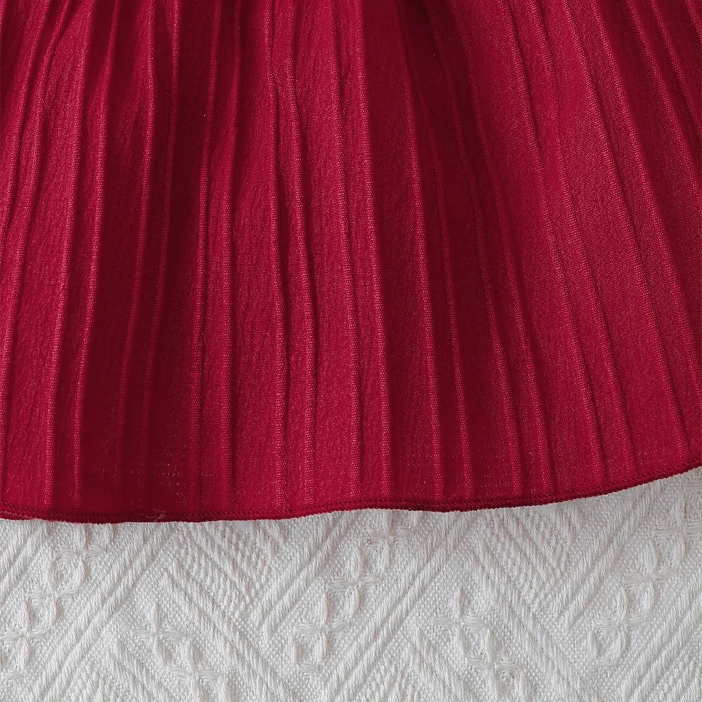 Baby Girl's Sleeveless Dress Solid Color Ruffled Edges Fashion Summer
