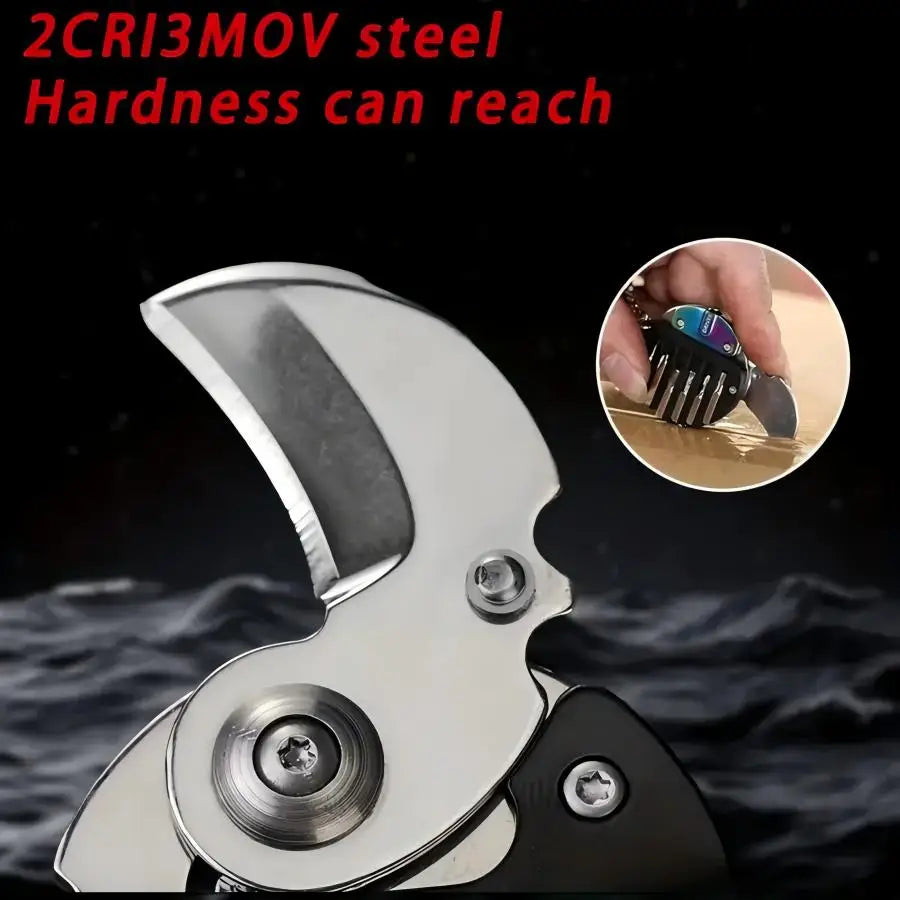 Multifunctional Folding Pocket Knife Outdoor Screwdriver Mini Repair Tool Pendant Neck Key EDC Tool Removable Fruit Knife