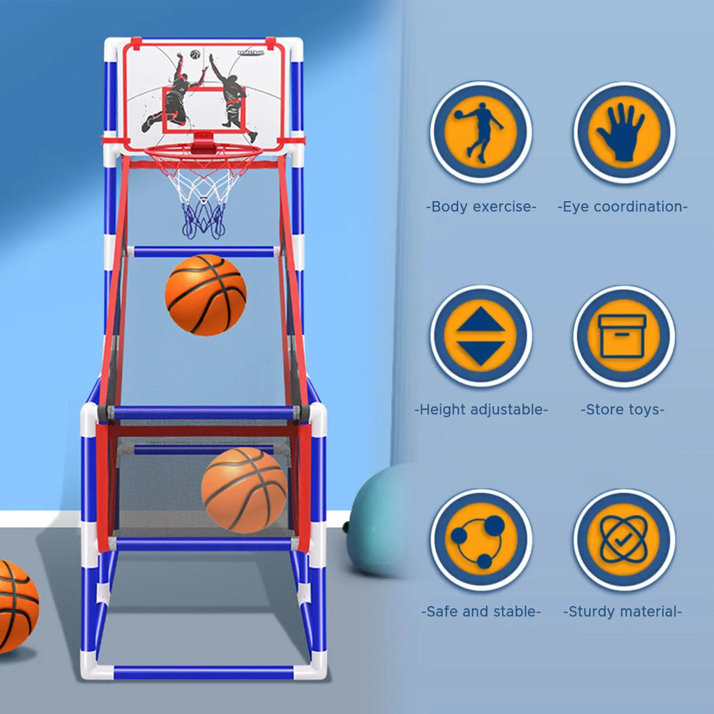 Basketball Game Set Kids Basketball Hoop for Indoor Outdoor with 4