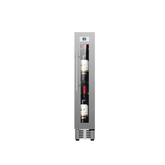 Wine Cooler Refrigerator, 9 Bottle Capacity, Countertop Undercounter, Compressor Cooling, Stainless Steel Door, Home Bar