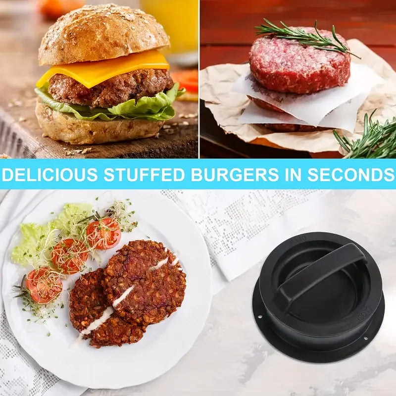 Burger Press Mold & Patty Press Maker -3 in 1 Stuffed Hamburger Patty