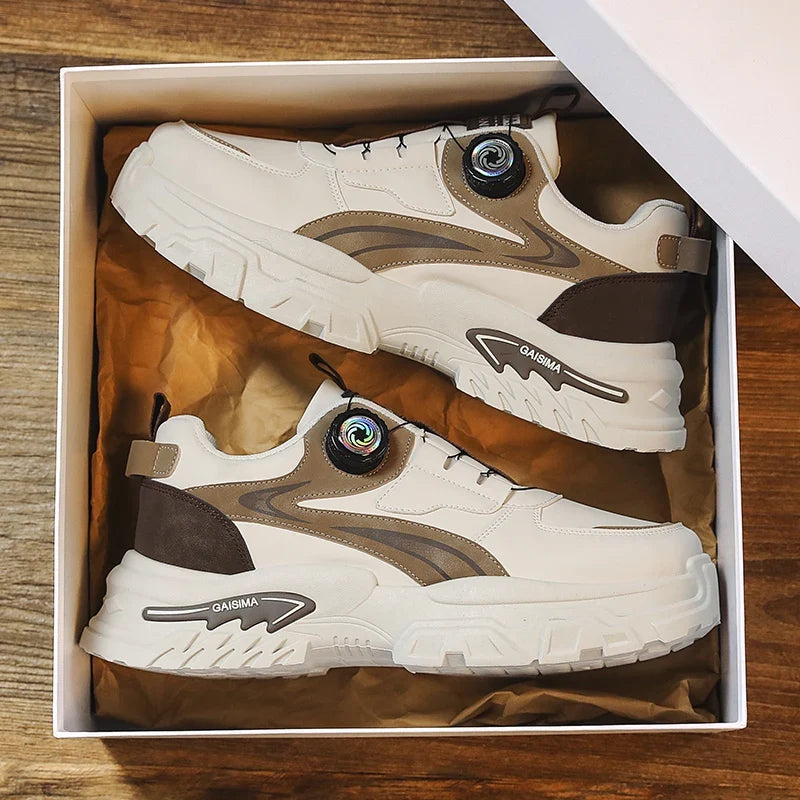 Autumn New Men's Versatile High-Top Trendy Thick-Soled Running Shoes