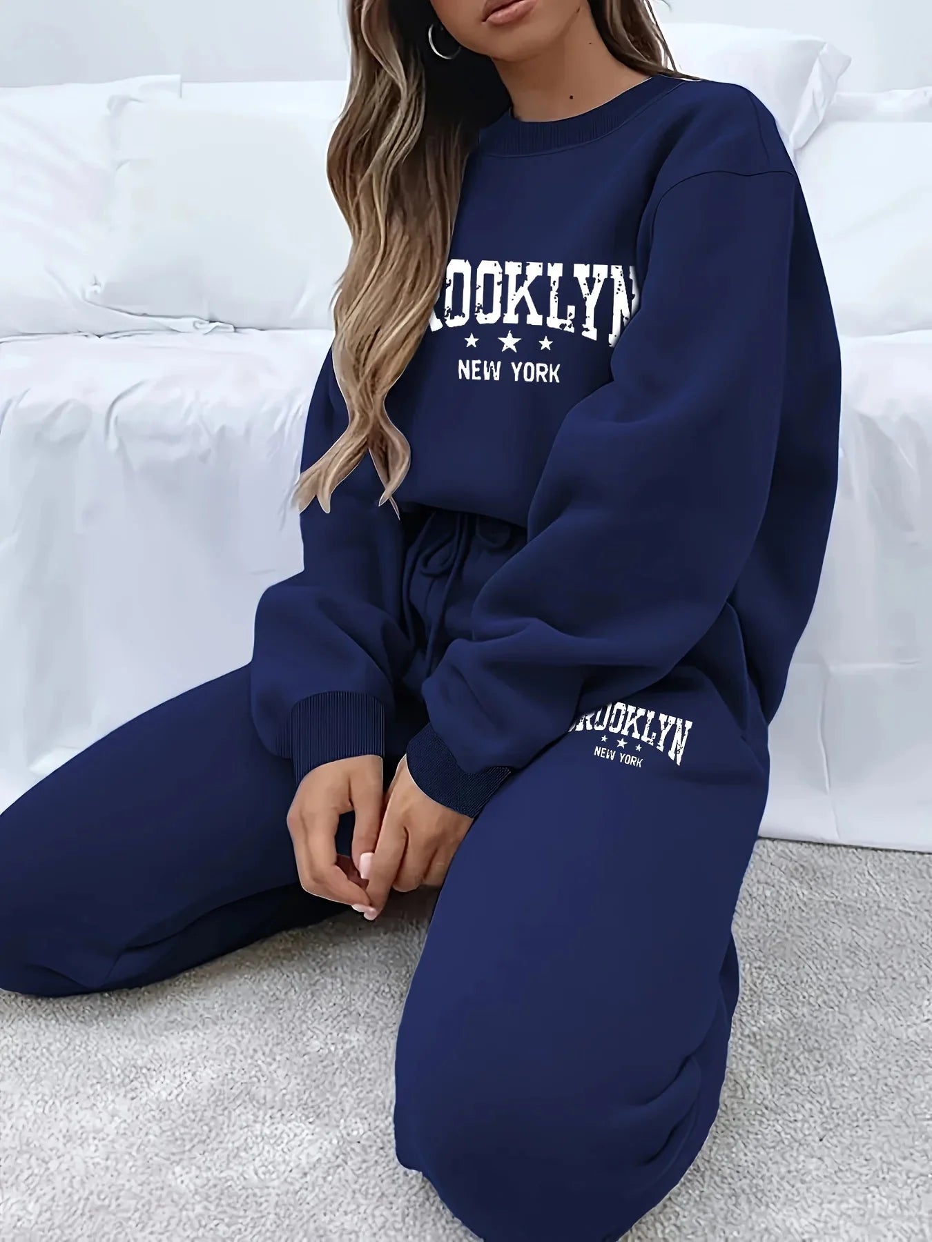 Women’s Plush Hoodie & Pants Sweater Set – Cozy Winter Tracksuit