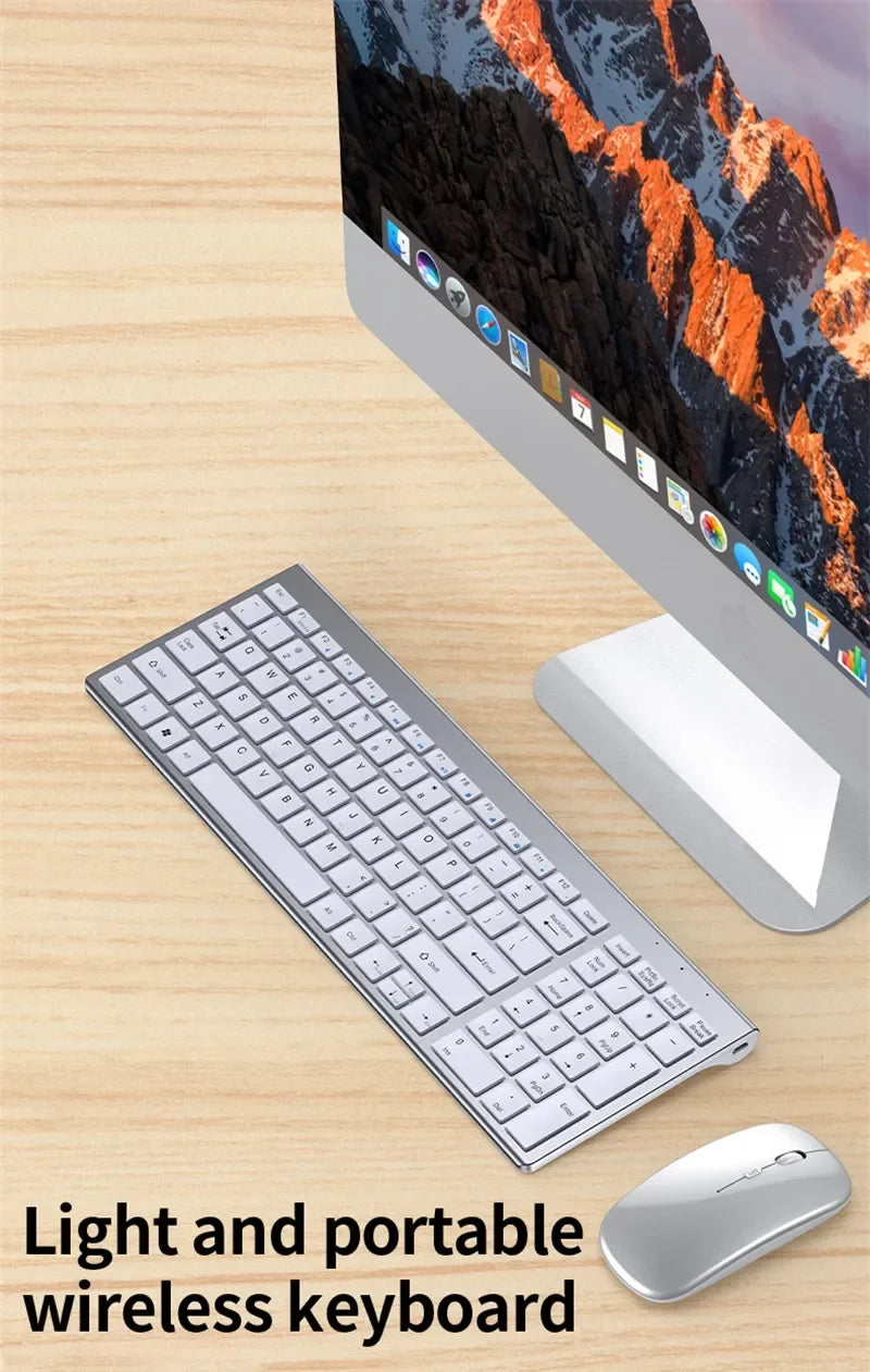 Luxuglow™ Bluetooth 5.0 & 2.4G Wireless Keyboard & Mouse Combo – 109 Keys, Tri-Mode, Scissor-Switch, 200H Battery, 30-Day Charge, Multi-Device, Silver, Black & Sets | FlipStylez LLC®