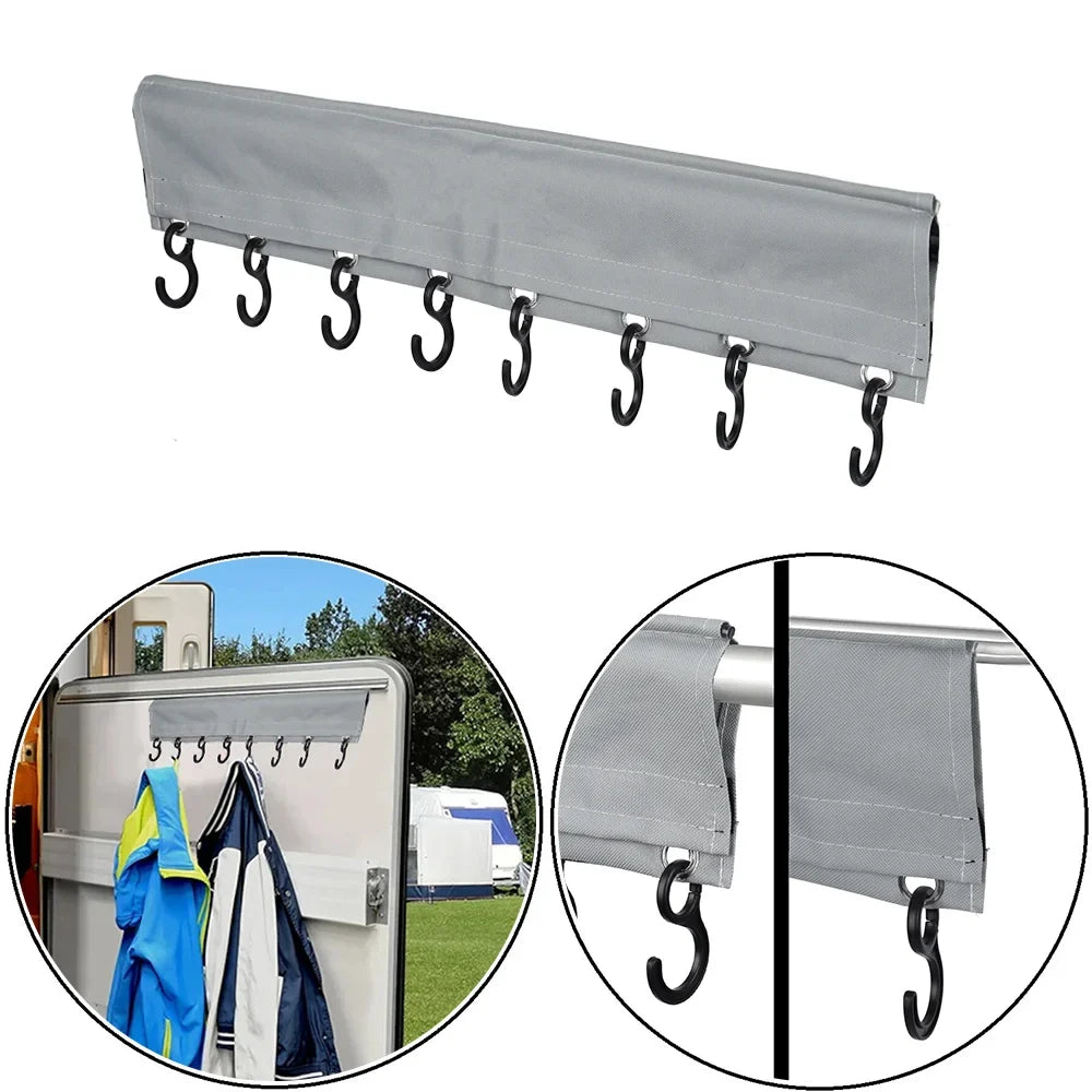 Camping Coat Hooks Racks Clothes Hook Rail with Piping for Caravan