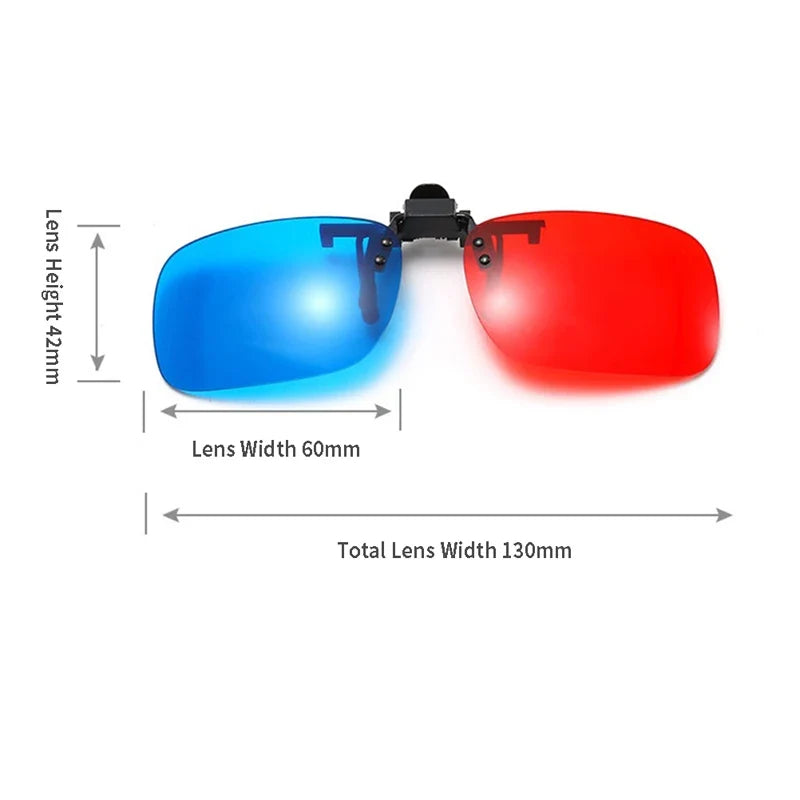 1PC Red Blue Green 3D Glasses Black Frame For Dimensional Anaglyph Movie TV Glasses For 3D Movies